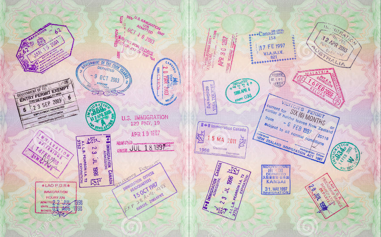 old school BIM passport travel stamps